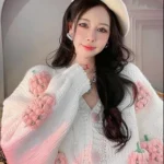 Cute Bear Embroidery Cardigan